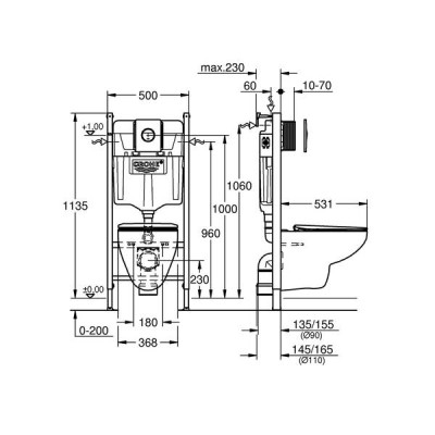 Комплект GROHE 5-в-1: інсталяція Rapid SL SOLIDO 39900000 + унітаз підвісний безобідковий з кришкою Soft close + панель змиву Комплект GROHE 5-в-1: інсталяція Rapid SL SOLIDO 39900000 + унітаз підвісний безобідковий з кришкою Soft close + панель змиву
