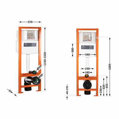 Інсталяція для унітаза Qtap Nest Uni QT0233M370