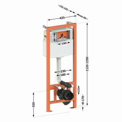 Інсталяція для унітаза Qtap Nest QT0133M425 Інсталяція для унітаза Qtap Nest QT0133M425