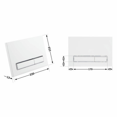Панель змиву для унітаза Qtap Nest QT0111M08V1384W