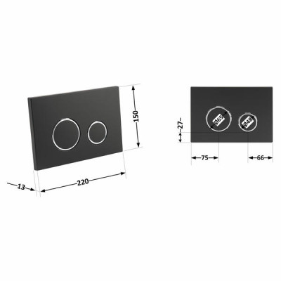 Панель змиву для унітаза Qtap Nest QT0111M11V1146MB Панель змиву для унітаза Qtap Nest QT0111M11V1146MB