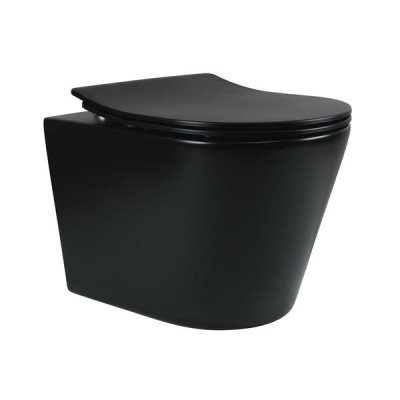 Комплект Qtap Scorpio Matt Black 2 в 1: унітаз підвісний Rimless QT1433053ERMB + біде підвісне QT1455053FMB Комплект Qtap Scorpio Matt Black 2 в 1: унітаз підвісний Rimless QT1433053ERMB + біде підвісне QT1455053FMB