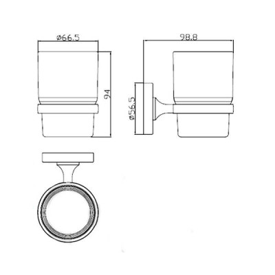 Склянка Genwec Cartago series GW05 02 05 02 з тримачем хром