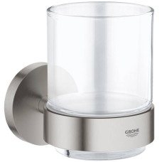 Склянка Grohe Essentials 40447DC1 з тримачем, суперсталь