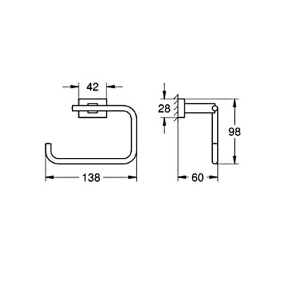 Тримач для туалетного паперу Grohe Essentials Cube 40507001 без кришки, хром Тримач для туалетного паперу Grohe Essentials Cube 40507001 без кришки, хром