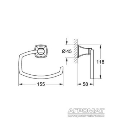 Тримач для туалетного паперу Grohe Grandera 40625000 без кришки хром Тримач для туалетного паперу Grohe Grandera 40625000 без кришки хром