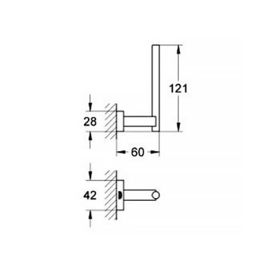 Тримач для для запасного рулону туалетного паперу Grohe Essentials Cube 40623001 без кришки, хром Тримач для для запасного рулону туалетного паперу Grohe Essentials Cube 40623001 без кришки, хром