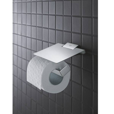 Тримач для туалетного паперу Grohe Selection Cube 40781000 з кришкою хром Тримач для туалетного паперу Grohe Selection Cube 40781000 з кришкою хром