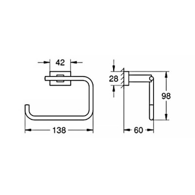Тримач для туалетного паперу Grohe Essentials Cube 40507DC1 без кришки, суперсталь Тримач для туалетного паперу Grohe Essentials Cube 40507DC1 без кришки, суперсталь
