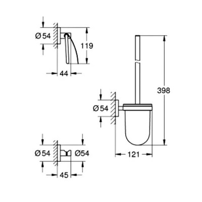 Набір аксесуарів для ванної кімнати Grohe Essentials 40407DC1 суперсталь Набір аксесуарів для ванної кімнати Grohe Essentials 40407DC1 суперсталь