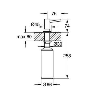 Дозатор для рідкого мила Grohe Cosmopolitan 40535DC0 суперсталь Дозатор для рідкого мила Grohe Cosmopolitan 40535DC0 суперсталь