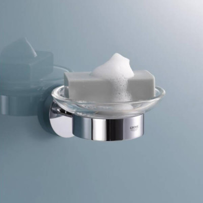 Мильниця Grohe Essentials 40444001 з тримачем, хром Мильниця Grohe Essentials 40444001 з тримачем, хром