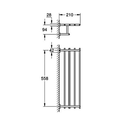 Тримач для рушників Grohe Essentials Cube 40512001 з полицею, хром