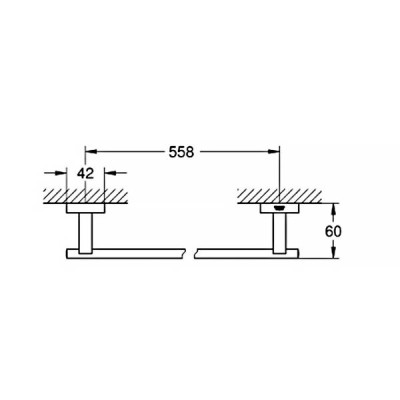 Тримач для рушників Grohe Essentials Cube 40509DC1 суперсталь