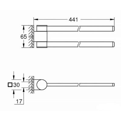 Тримач для рушників Grohe Selection 41219KF0 поворотний , чорний матовий Тримач для рушників Grohe Selection 41219KF0 поворотний , чорний матовий