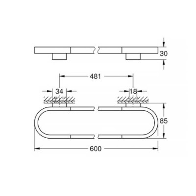 Тримач для рушників Grohe Selection 41056000 хром Тримач для рушників Grohe Selection 41056000 хром