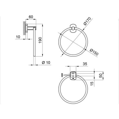 Тримач для рушника Qtap Liberty D 160 мм QTLIBANT1160 Antic Bronze Тримач для рушника Qtap Liberty D 160 мм QTLIBANT1160 Antic Bronze