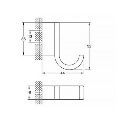 Гачок Grohe Selection 41039DC0 одинарний, суперсталь