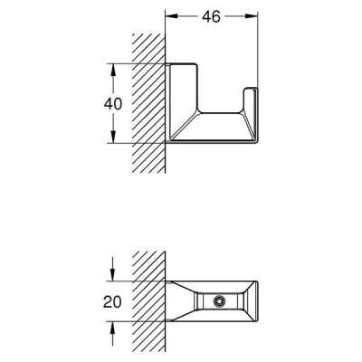 Гачок Grohe Selection Cube 40782000 одинарний хром