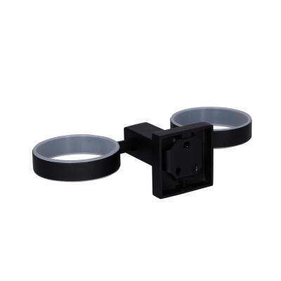 Стакан с держателем Qtap Crow настенный двойной QTST6201103B Black (Sklenka) Стакан с держателем Qtap Crow настенный двойной QTST6201103B Black (Sklenka)
