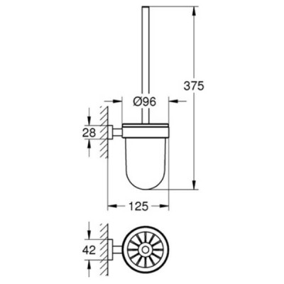 Щітка для унітаза Grohe Essentials 40513001 з тримачем хром/білий