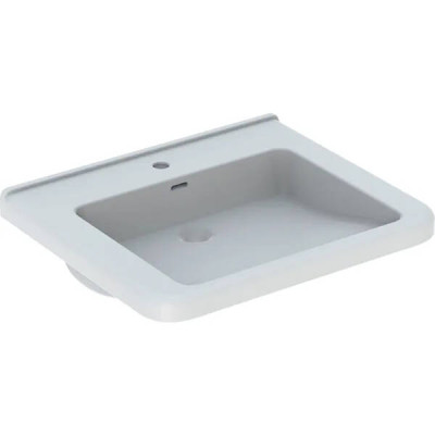 Раковина Geberit Selnova Comfort Square 500.788.01.7 65 см для людей з обмеженими фізичними можливостями, білий глянець