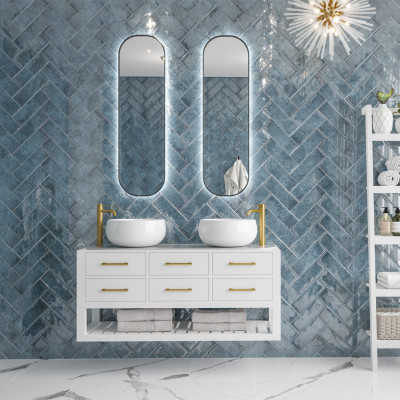 Плитка Golden Tile Como Синій Рельєф COМ061 10Х30 см Плитка Golden Tile Como Синій Рельєф COМ061 10Х30 см