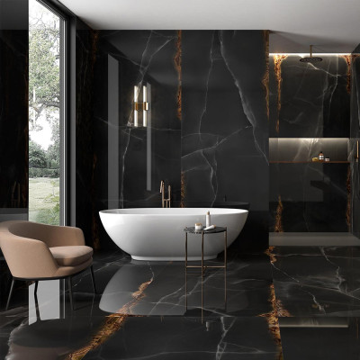 Керамограніт ITT Ceramic Onice Black Polished Rect 6mm 120x300 см Керамограніт ITT Ceramic Onice Black Polished Rect 6mm 120x300 см
