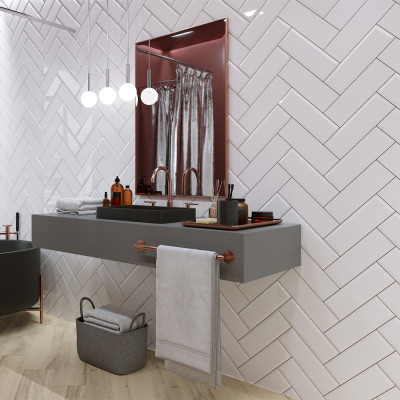 Плитка Golden Tile The Wall Plane Білий 6L0111 10x30 см