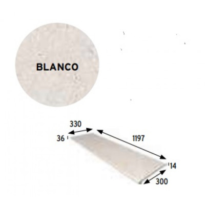 Керамограніт Cronos Blanco Peldano redondeado 1197x330x14 mm 970688 PZ724