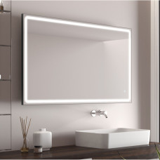 Дзеркало Aqua 100x70 88-Hra100s70-CWDd-mA з чорним профілем і Led підсвічуванням