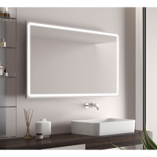 Дзеркало Aqua 100x70 88-Hra100s70-CWDd-mK з профілем матовий алюміній і Led підсвічуванням