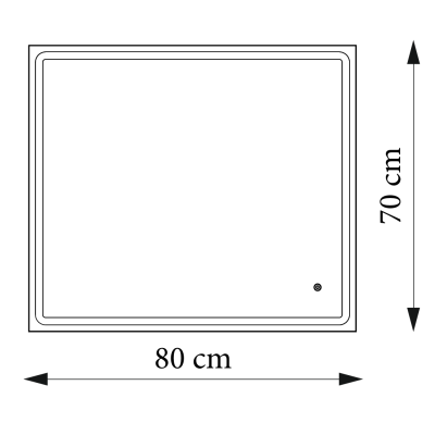 Дзеркало Aqua 80x70 88-Hra80s70-CWDd-mK з профілем матовий алюміній і Led підсвічуванням Дзеркало Aqua 80x70 88-Hra80s70-CWDd-mK з профілем матовий алюміній і Led підсвічуванням