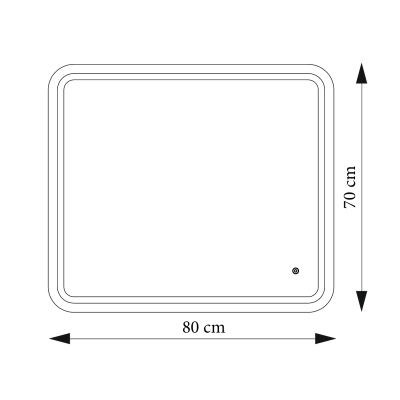 Дзеркало Ibiza 80x70 88-Ibz80s70-CWDd з Led підсвічуванням Дзеркало Ibiza 80x70 88-Ibz80s70-CWDd з Led підсвічуванням
