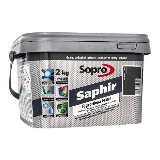 Затирка для швов Sopro Saphir 9523 антрацит №66 (2 кг)