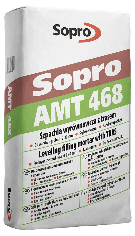 Вирівнювальна шпаклівка з трасом Sopro AMT 468 (25 кг)