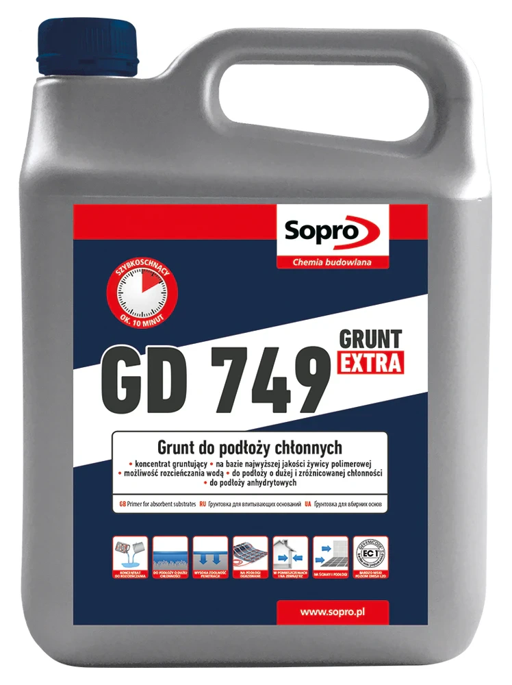 Грунтовочный концентрат для оснований с высоким влагопоглощением Sopro GD 749 (10 кг)