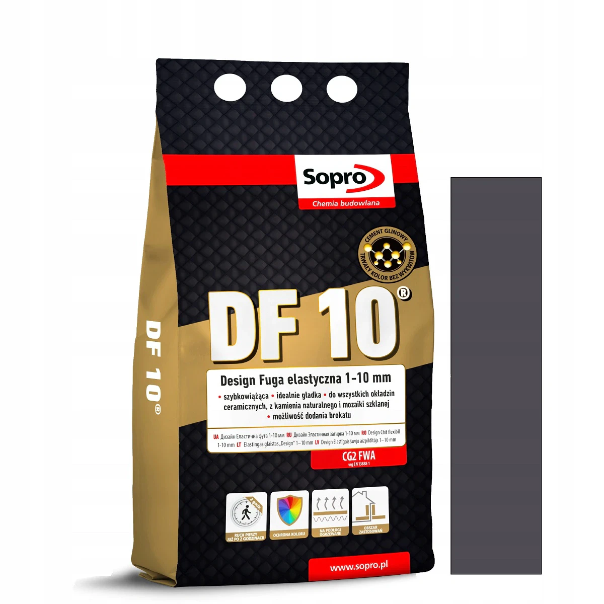 Затирка для швов Sopro DF 10 1060A антрацит №66 (4 кг)