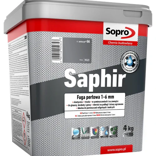 Затирка для швов Sopro Saphir 9523 антрацит №66 (4 кг)