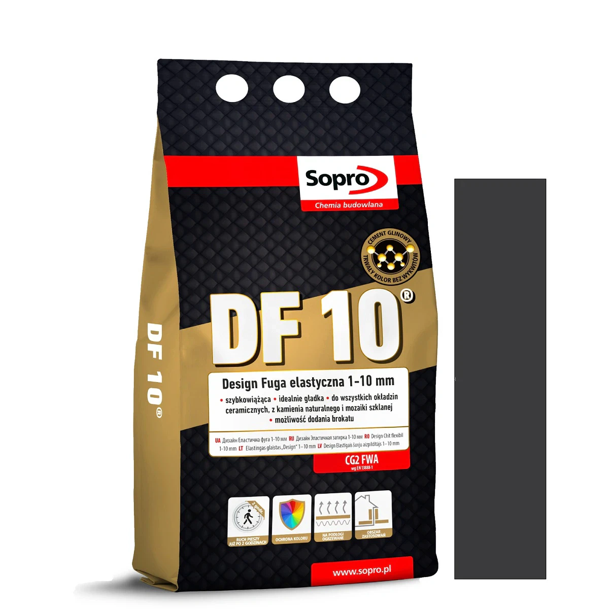 Затирка для швов Sopro DF 10 1061A черная №90 (4 кг)
