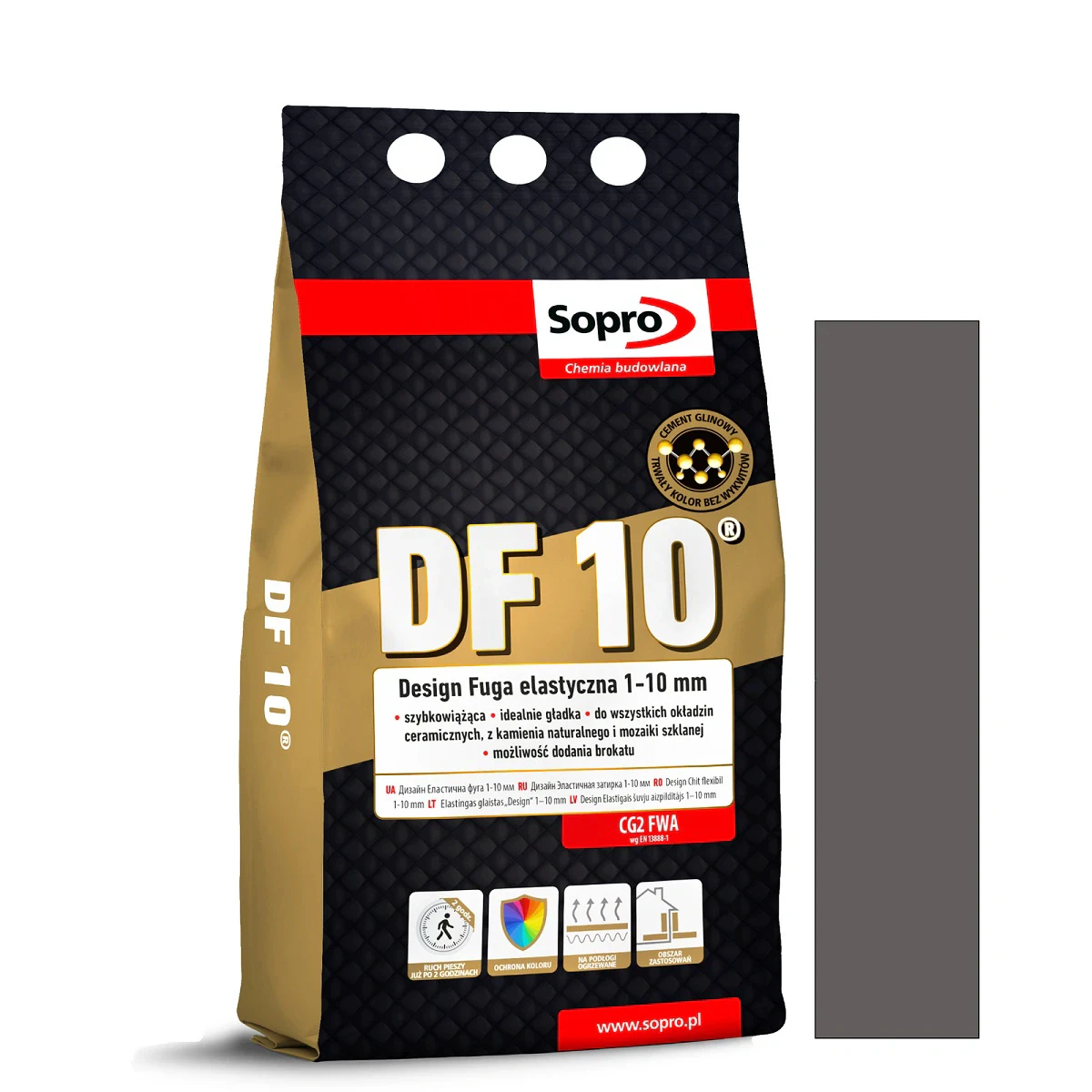 Затирка для швов Sopro DF 10 1080A темно-серая №70 (4 кг)