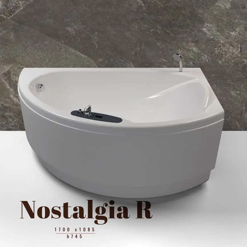 Гідромасажна Ванна WGT Nostalgia R 170x108см ванна+ Hydro & Aero + сифон без наповнення