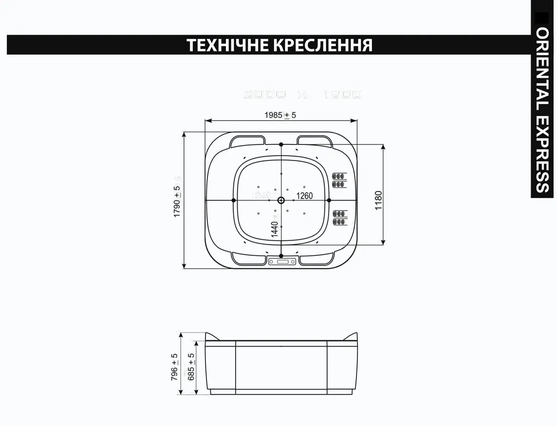 Гидромассажная Ванна WGT Oriental Express 200х180см ванна + Hydro & Aero + сифон без наполнения Гидромассажная Ванна WGT Oriental Express 200х180см ванна + Hydro & Aero + сифон без наполнения