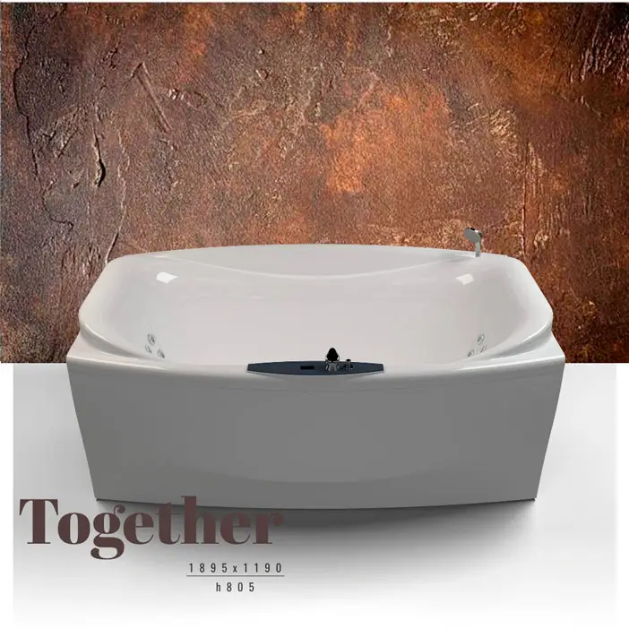 Гідромасажна Ванна WGT Together 190x120см ванна+ Hydro & Aero + сифон без наповнення