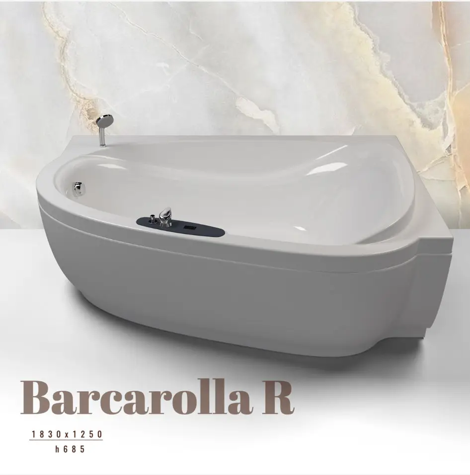 Гідромасажна Ванна WGT Barcarolla R 183x125см ванна+ Hydro & Aero + сифон без наповнення