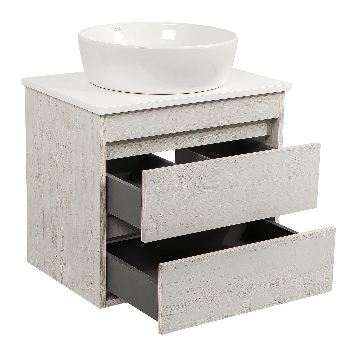 Тумба Шельф (нордленд) 65 см зі стільн. Loft-Iron та ум. One 46 см (круг) (конс.) Тумба Шельф (нордленд) 65 см зі стільн. Loft-Iron та ум. One 46 см (круг) (конс.)