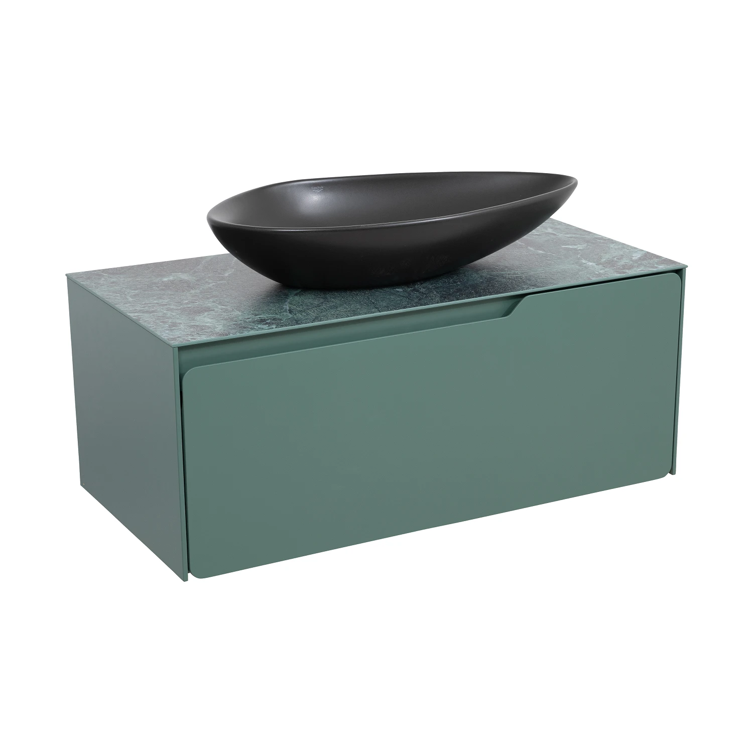 Тумба AMADEO (009 / NORDIC-GREEN-MATT) стол. Lam Ver alp Luc 100 см с усл. Olive 74 см черный