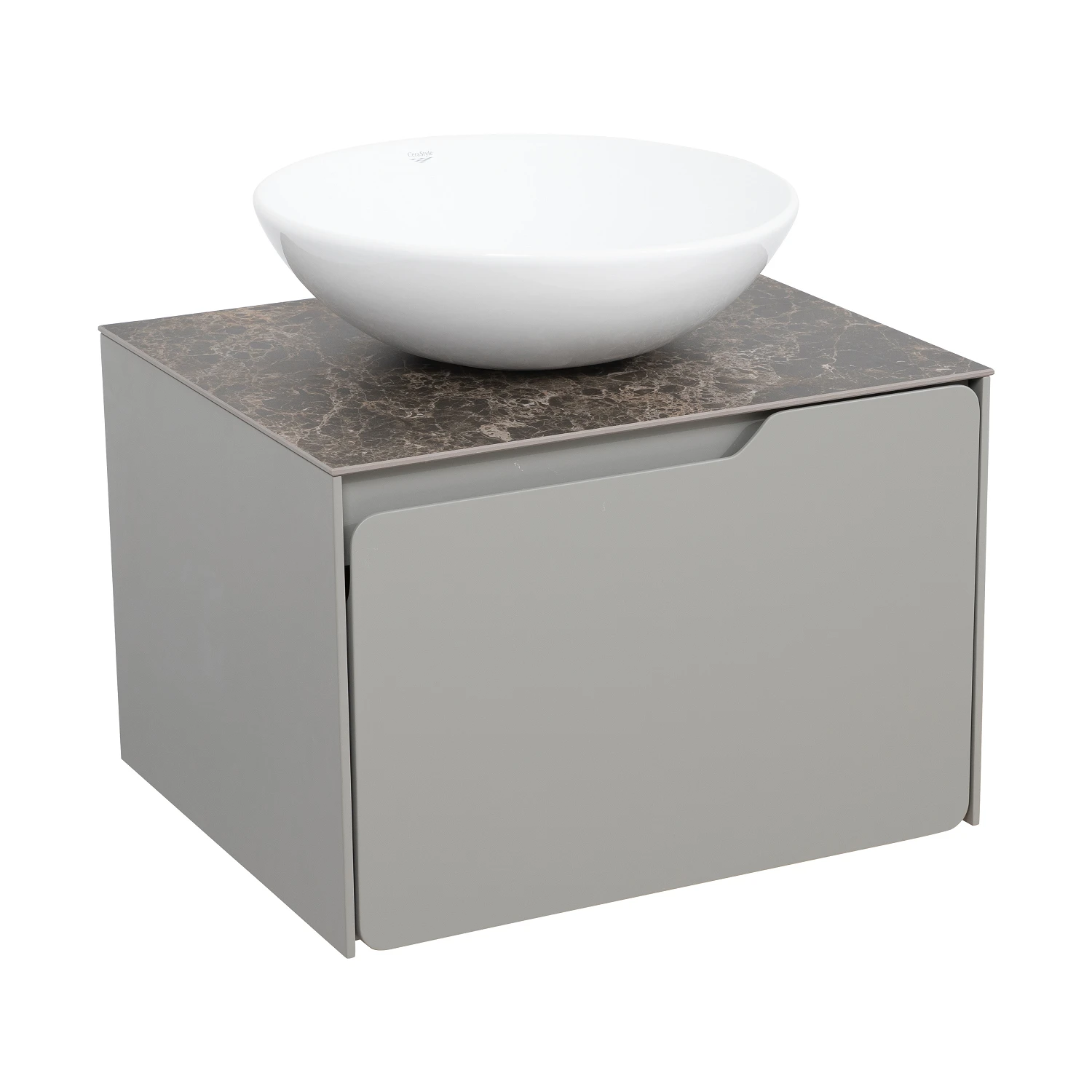 Тумба AMADEO (019 / STONE-GREY-MATT) стол. Lam Emp Ext 60 см с усл. Zero 46 см