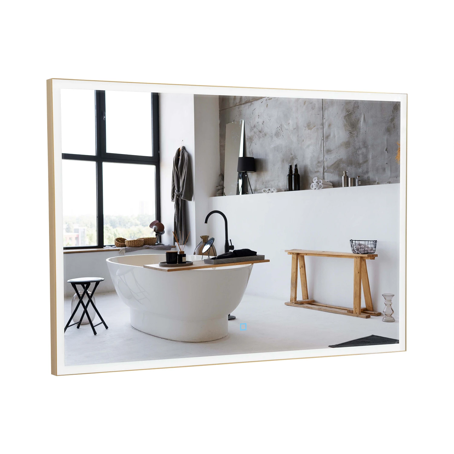 Дзеркало "Luce" gold 100x70 sensor з підсвіткою