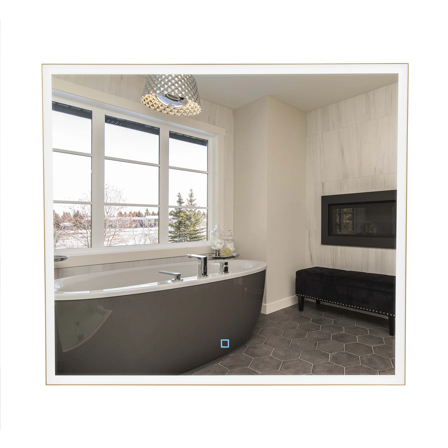 Зеркало "Luce" gold 80x70 sensor с подсветкой Зеркало "Luce" gold 80x70 sensor с подсветкой